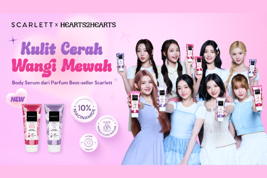 Scarlett Body Serum Baru: Aroma Ikonik, Kolaborasi Hearts2Hearts